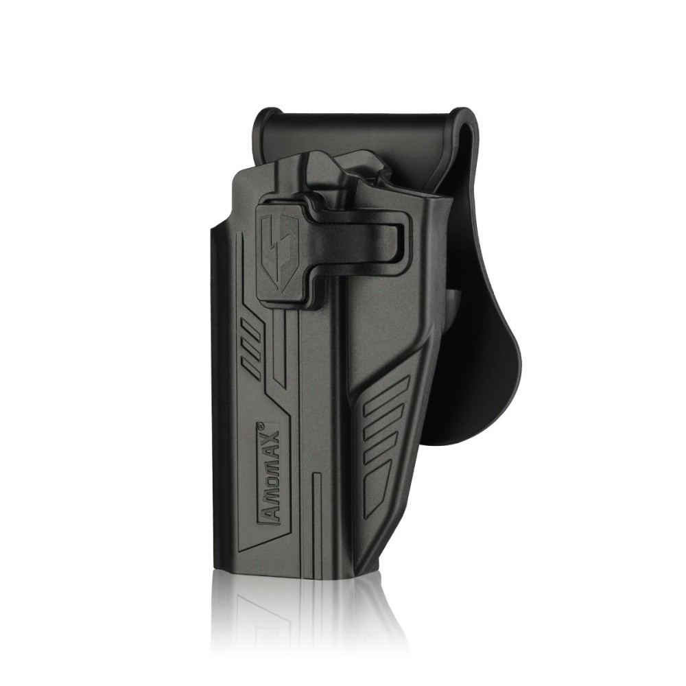 FUNDA PISTOLA RIGIDA ZURDO AMOMAX HICAPA NEGRA