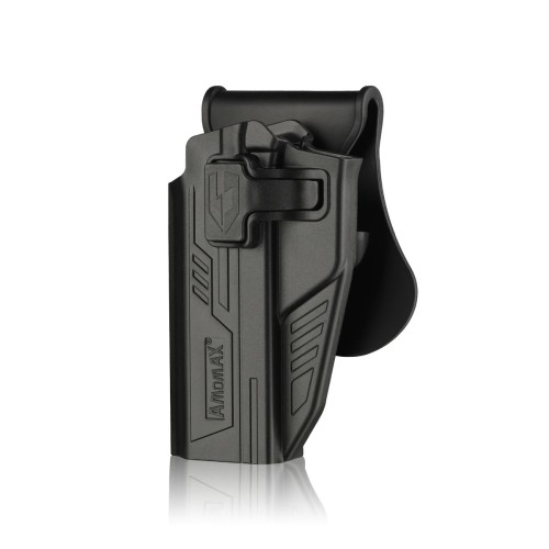 FUNDA PISTOLA RIGIDA ZURDO AMOMAX HICAPA NEGRA