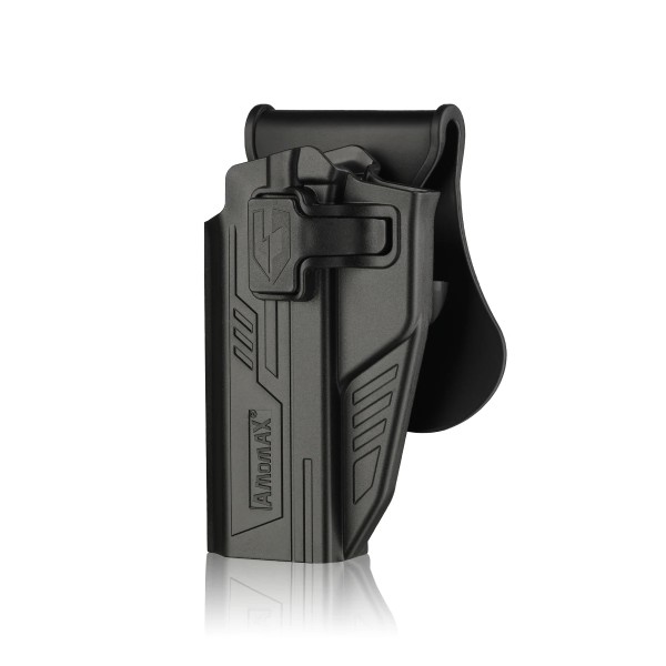 FUNDA PISTOLA RIGIDA ZURDO AMOMAX HI-CAPA NEGRA