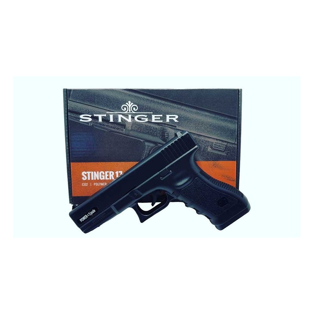 PISTOLA STINGER GLOCK 17 CO2 4 5MM NEGRA