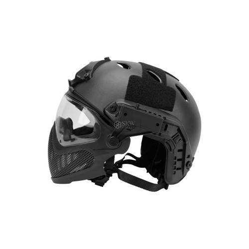 CASCO TIPO FAST Y MASCARA NEGRO DELTA TACTICS