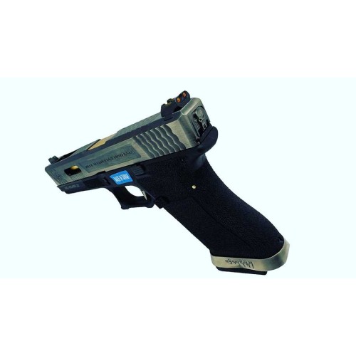 PISTOLA WE GLOCK 17 CUSTOM 3 FULL METAL PLATA