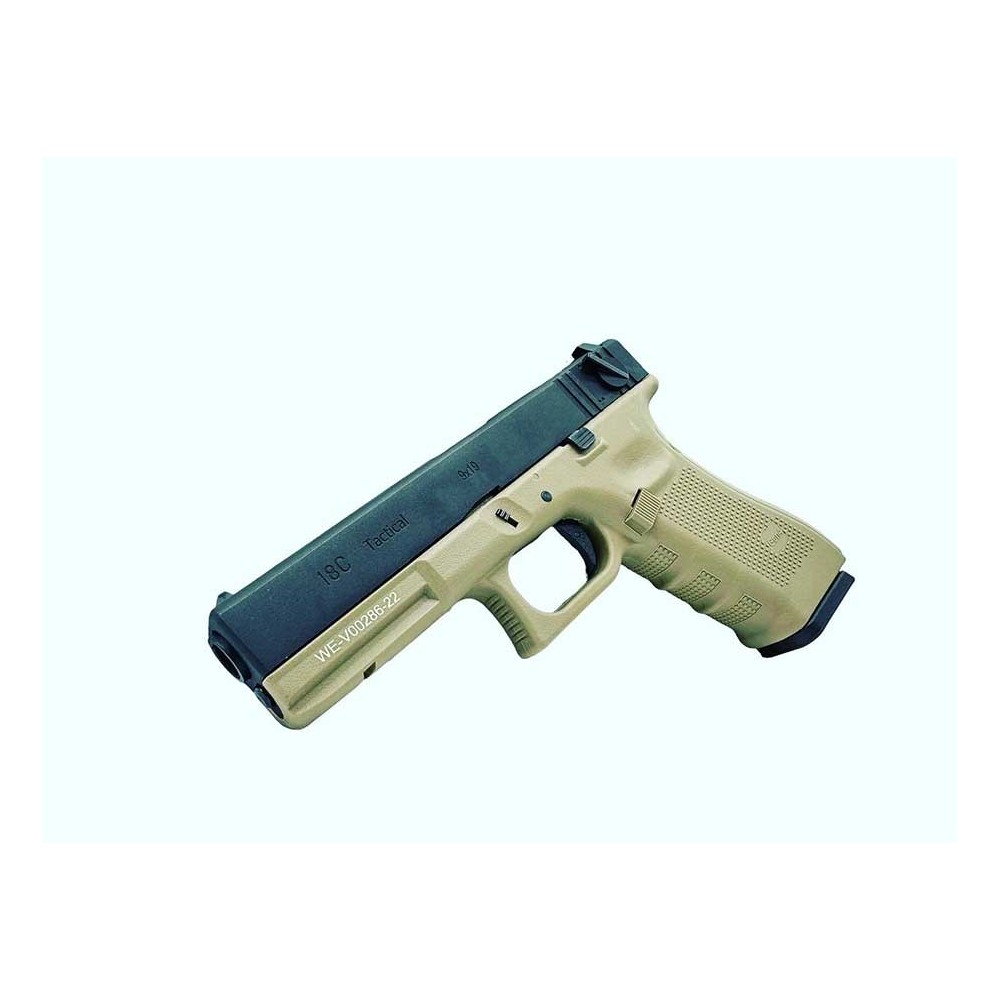 PISTOLA WE GLOCK 18 V4 FULL METAL TAN NEGRO