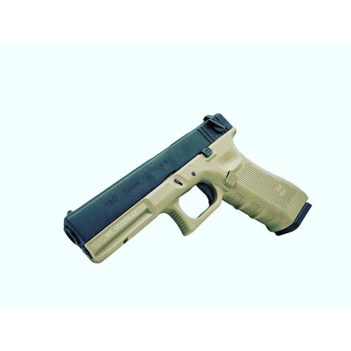 PISTOLA WE GLOCK 18 V4 FULL METAL TAN NEGRO