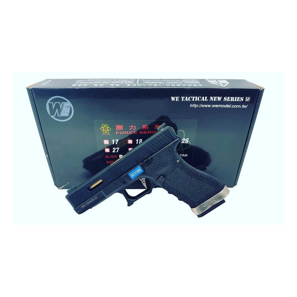 PISTOLA WE GLOCK 17 CUSTOM 1 FULL METAL NEGRA