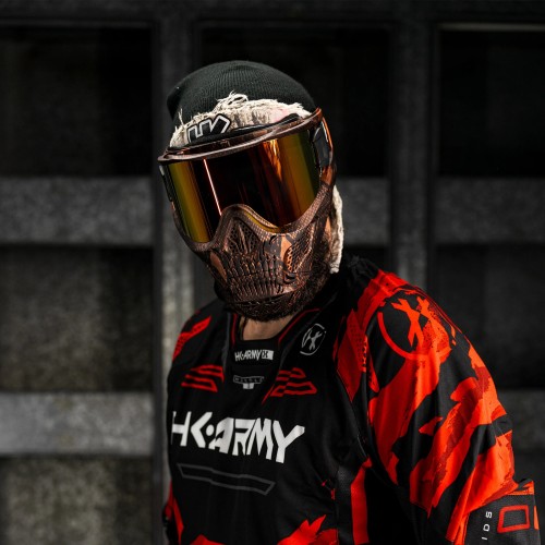 SKULL GOGGLE SNAKE RED W/ FIRE LENS