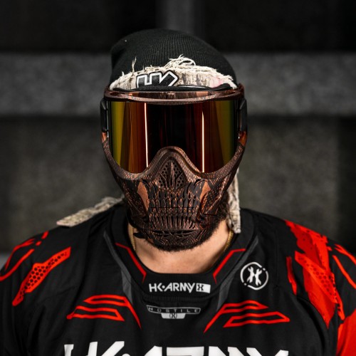 SKULL GOGGLE SNAKE RED W/ FIRE LENS