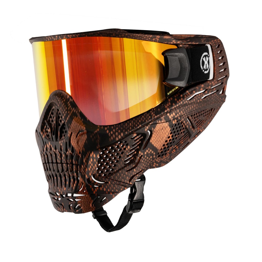 SKULL GOGGLE SNAKE RED W/ FIRE LENS