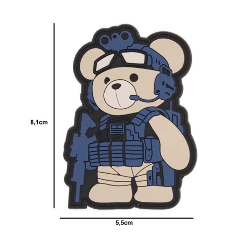 Parche Immortal PVC 3D Teddy Táctico Gris