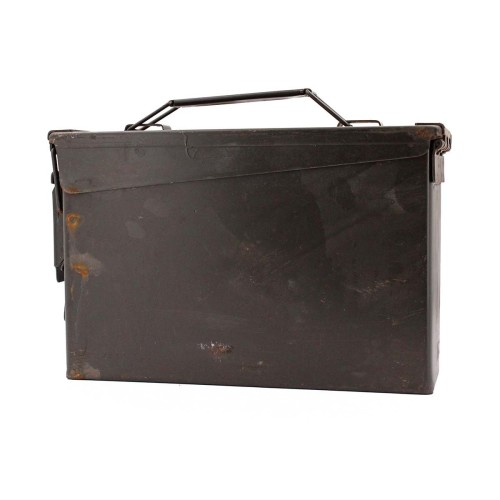 Caja de Munición Metálica Pequeña Calibre 30 Usada Verde