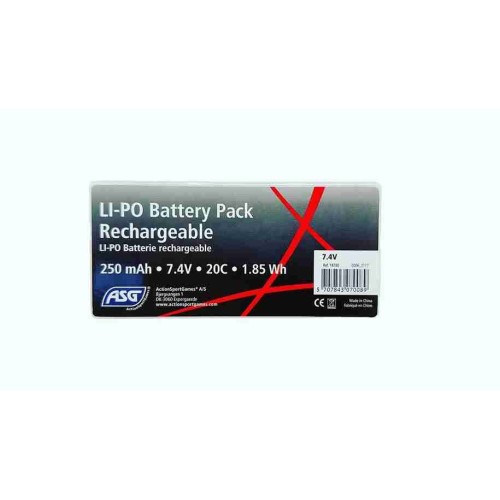 BATER  A LI PO ASG 250MAH 7 4V 20C HPA