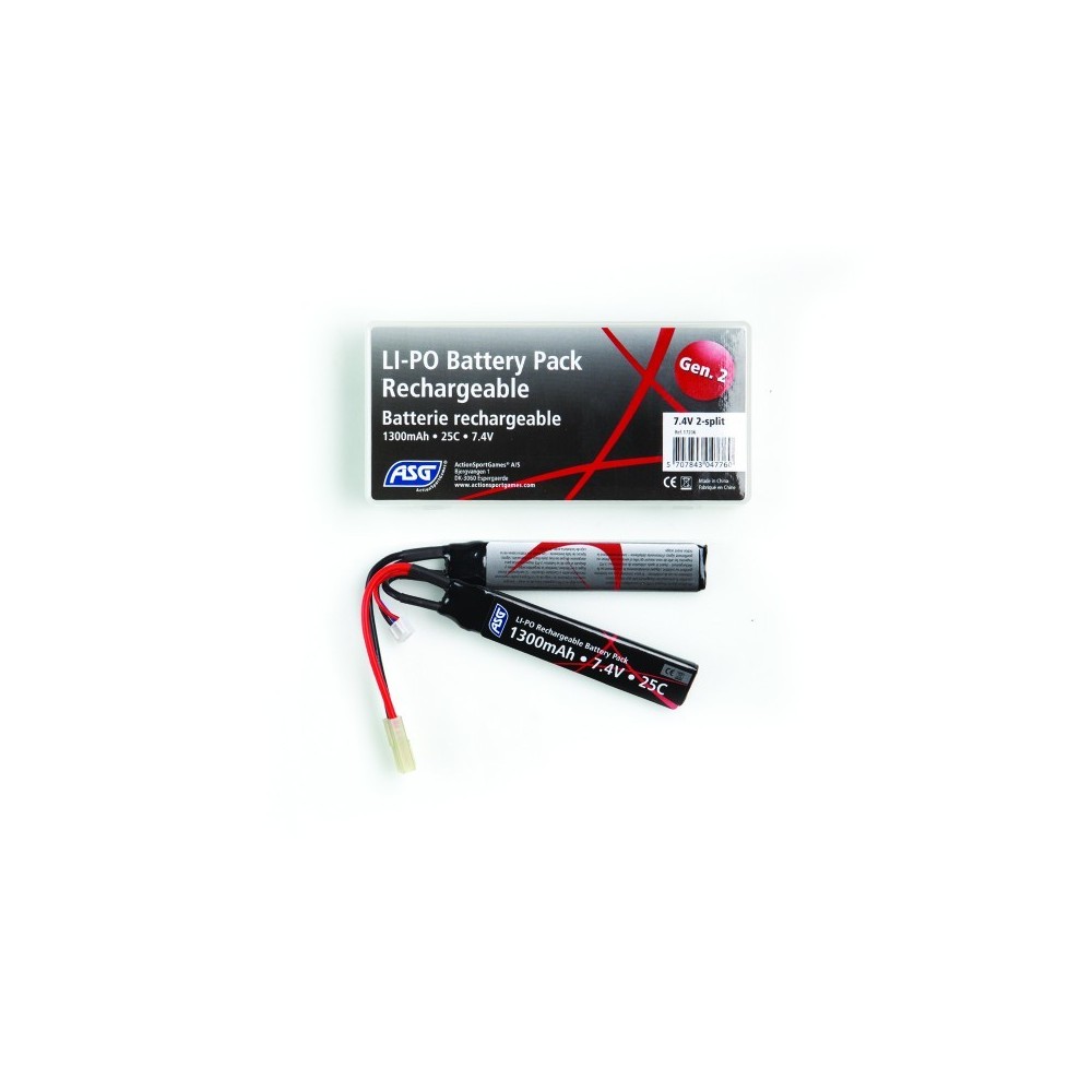BATERÍA ASG LIPO 7.4V-1300MAH (25C) 2STICKS TAMIYA