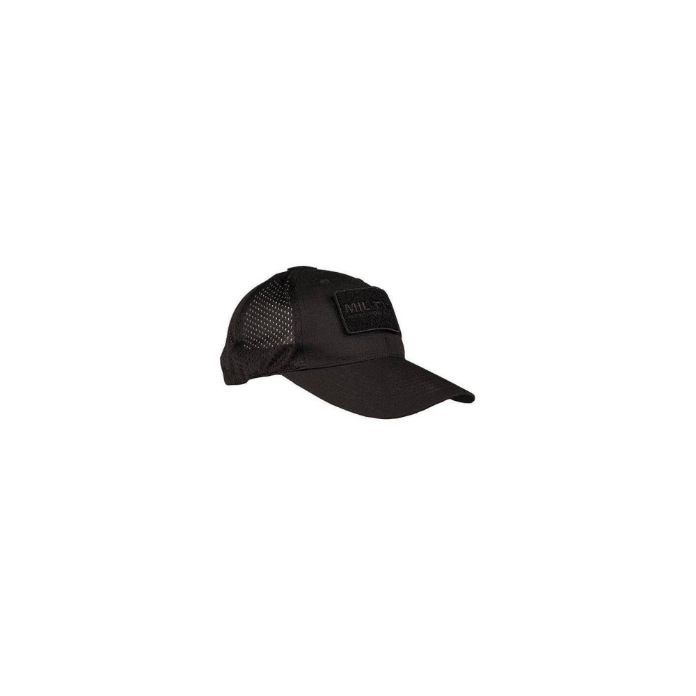 GORRA MILTEC C/ VELCRO & REJILLA - NEGRA