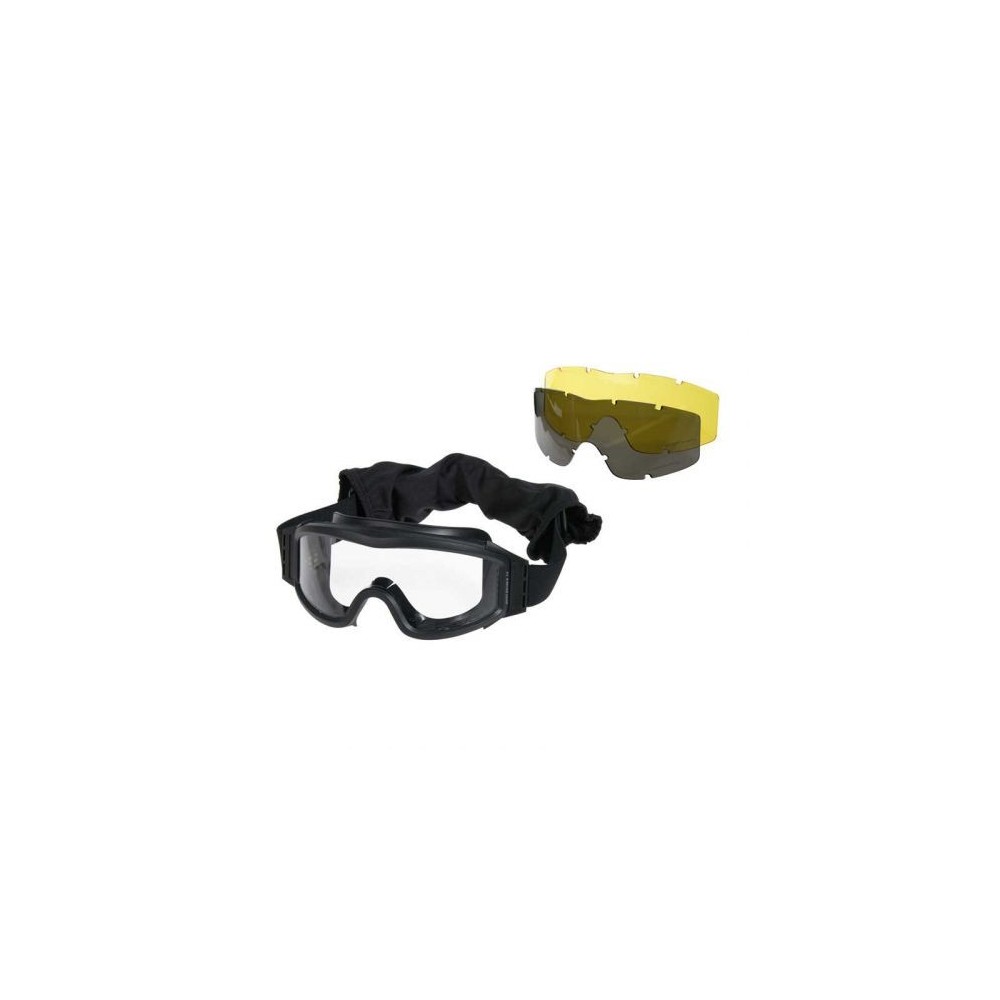 GAFAS PROTECCION ANTI VAHO NEGRAS 3 LENTES DELTA TACTICS