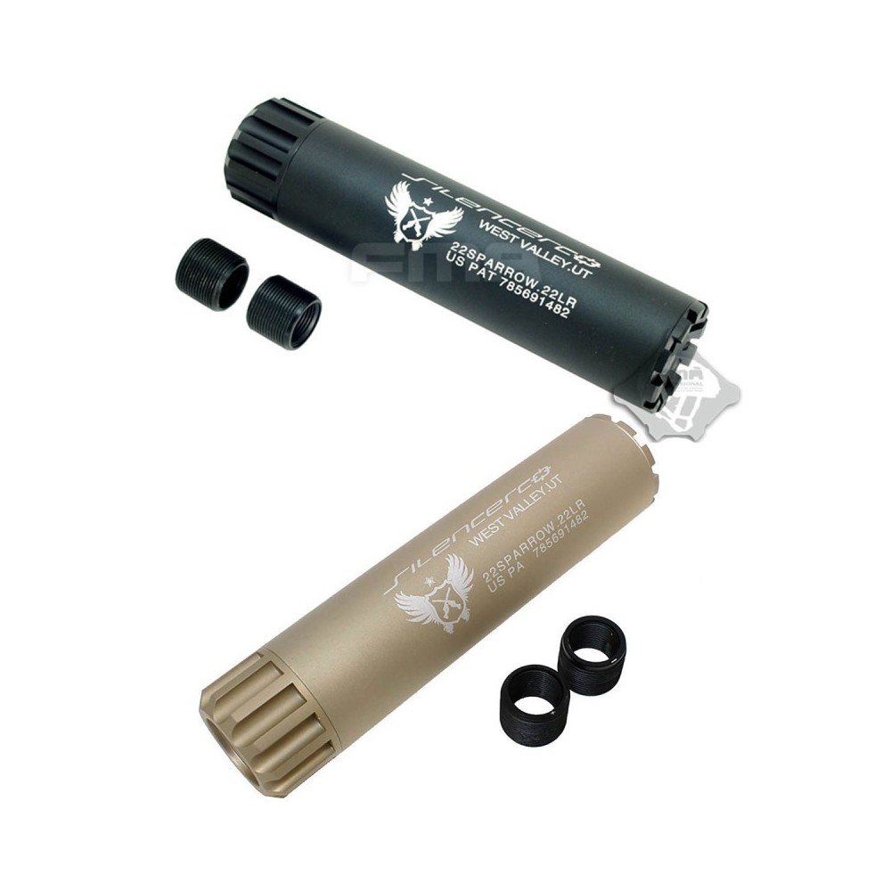 SILENCIADOR FMA (14MM) "W.A.U" 145MM - NEGRO & TAN