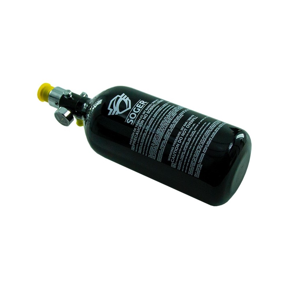 BOTELLA HPA SOGER 48CI 0.8L 3000 PSI ALUMINIO NEGRA