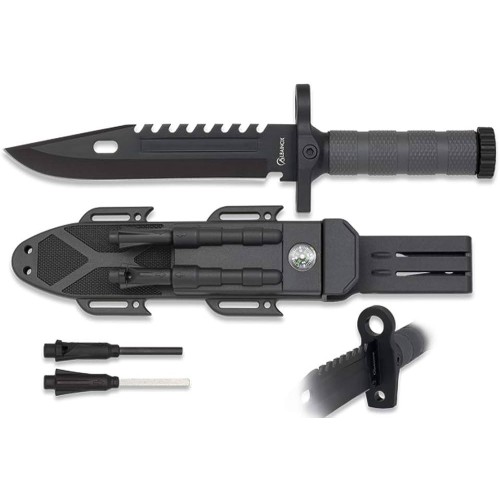 CUCHILLO ALBAINOX 19CM CON FUNDA, PEDERNAL Y AFILADOR