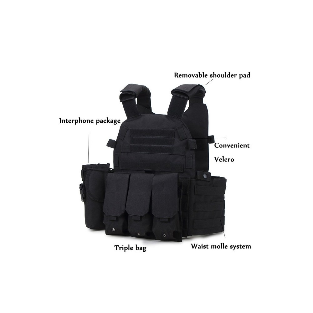 CHALECO 6094 TACTICO ECO NEGRO