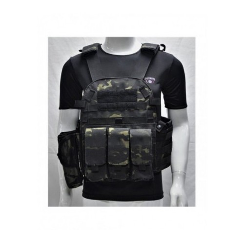 CHALECO 6094 TACTICO ECO MULTICAM BLACK