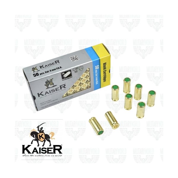 BALAS FOGUEO KAISER 9MM 50PCS DORADA