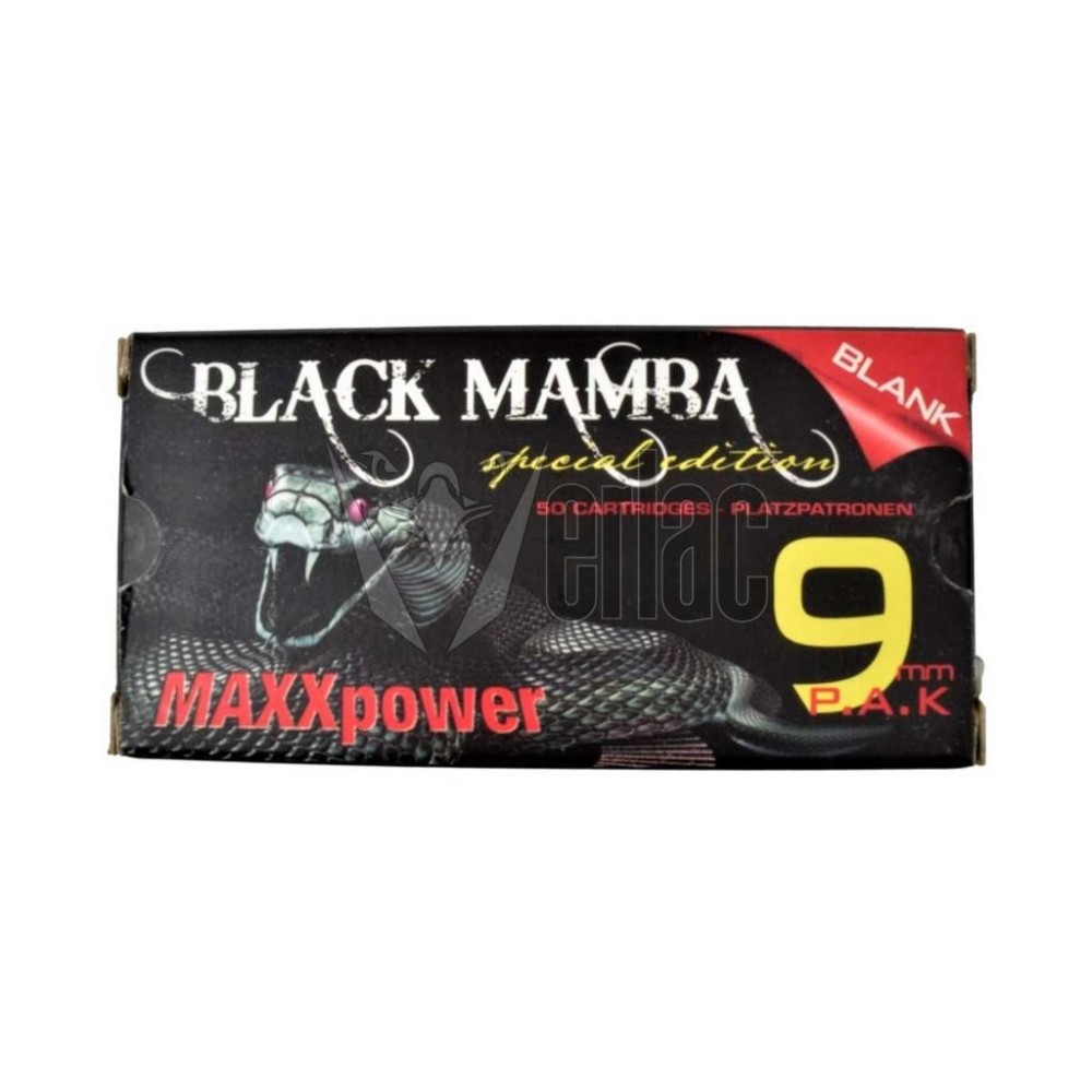 BALAS FOGUEO BLACK MAMBA 9MM 50PCS NEGRA