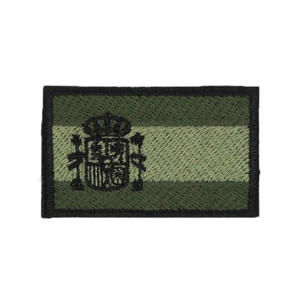 PARCHE BANDERA ESPAÑOLA BORDADA PEQ. CAMO-VERDE