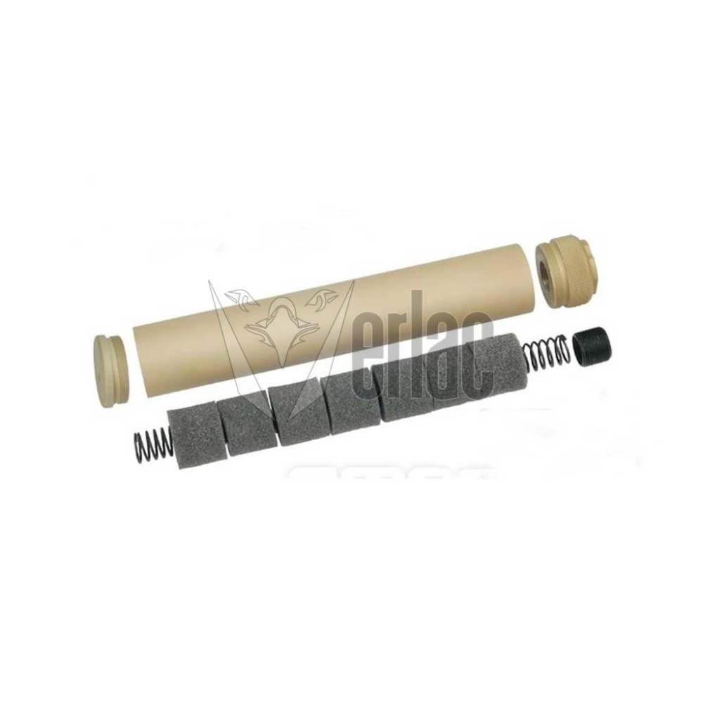 SILENCIADOR FMA (14MM) "SPECTER" 185.4MM - TAN