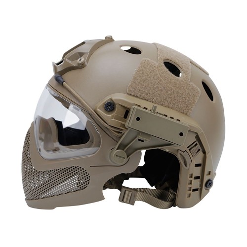 CASCO TIPO FAST Y MASCARA TAN DELTA TACTICS