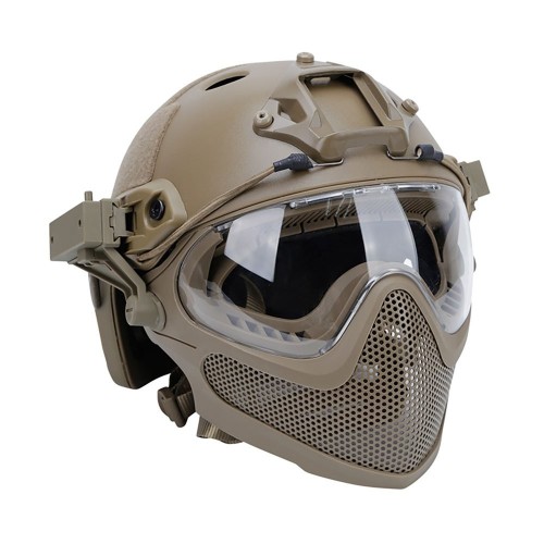 CASCO TIPO FAST Y MASCARA TAN DELTA TACTICS
