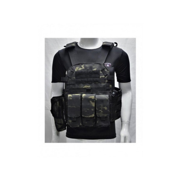 CHALECO 6094 TACTICO ECO MULTICAM BLACK