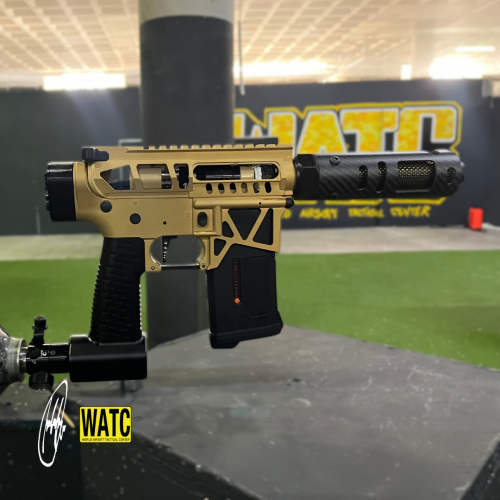 FUSIL SPEEDSOFT WATC CUSTOM - DORADO C/ FIBRA DE CARBONO NEGRA