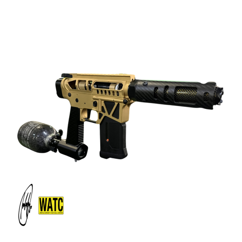 FUSIL SPEEDSOFT WATC CUSTOM - DORADO C/ FIBRA DE CARBONO NEGRA