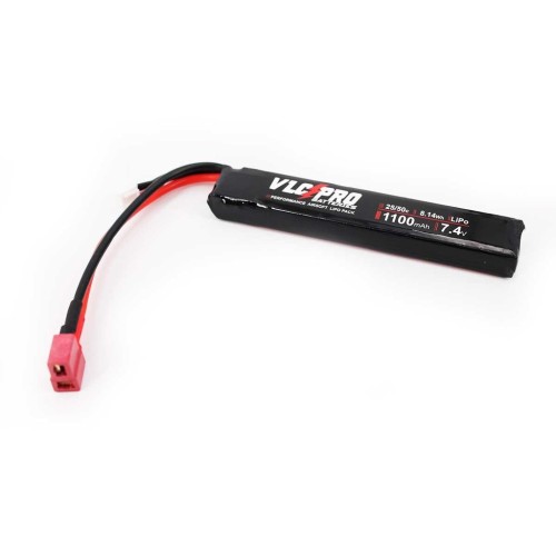 BATERIA VLC PRO LIPO 7.4V 1100MAH 25C/50C 1STICK T-DEAN NEGRA