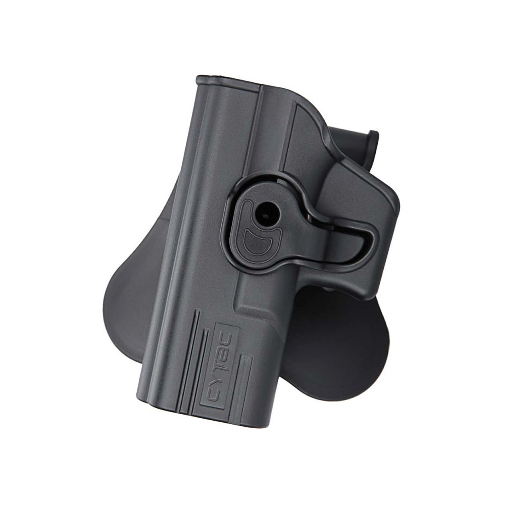 PISTOLERA RÍGIDA CYTAC GLOCK 19/23/32 ZURDA - NEGRA