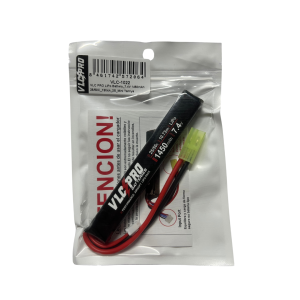 BATERIA VLC PRO LIPO 7.4V 1450MAH 25C/50C 2STICK NEGRA