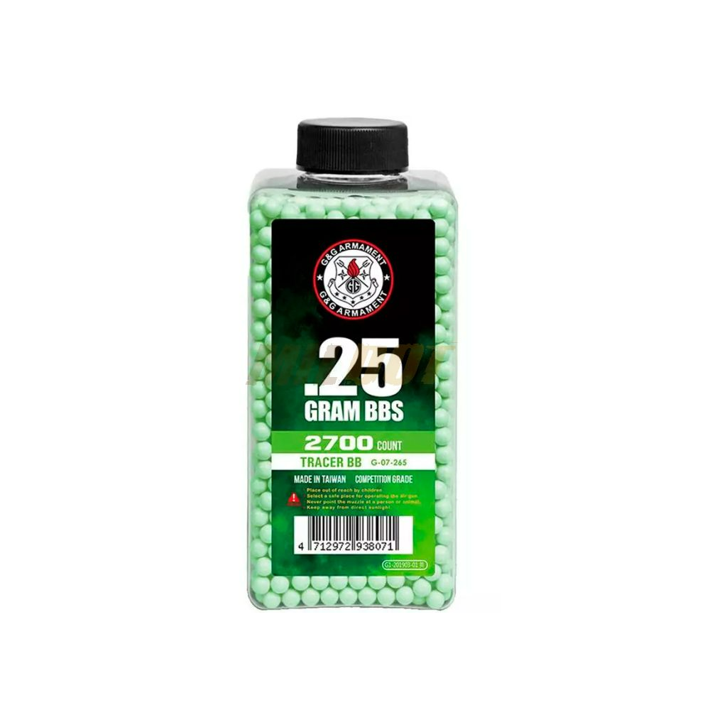 TRACER BB 0.25G 2700BB VERDE G&G (G-07-265)