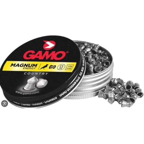 PERDIGONES GAMO 5.5 MAGNUM 250 PIEZAS PUNTA PLATA