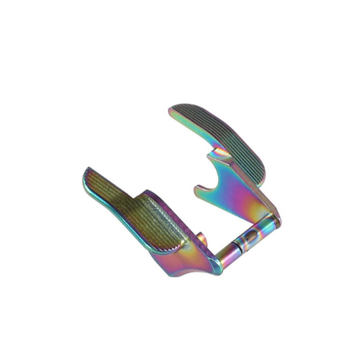 COWCOW MATCH GRADE STAINLESS STEEL THUMB SAFETY RAINBOW