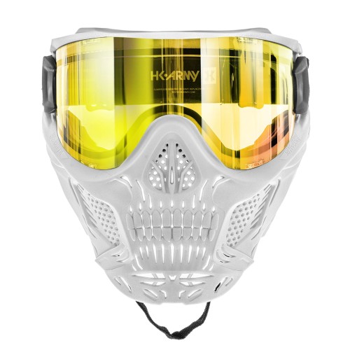 MÁSCARA HK ARMY "HSTL SKULL GOGGLE SAINT" C/ LENTE DORADA - BLANCA