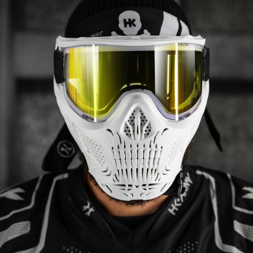 MÁSCARA HK ARMY "HSTL SKULL GOGGLE SAINT" C/ LENTE DORADA - BLANCA