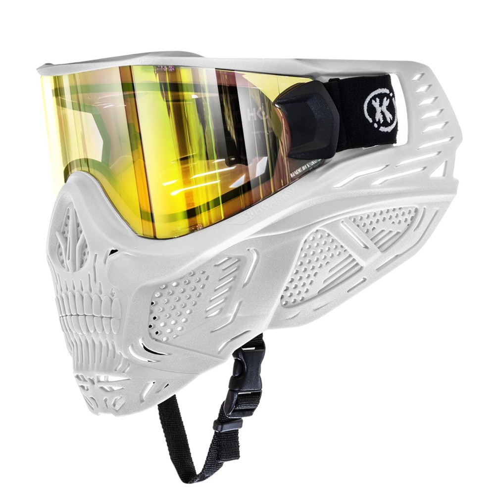 MÁSCARA HK ARMY "HSTL SKULL GOGGLE SAINT" C/ LENTE DORADA - BLANCA