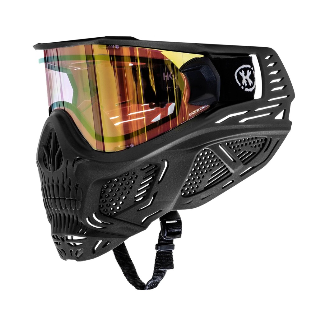 MÁSCARA HK ARMY "HSTL SKULL GOGGLE RAIDER"- C/ LENTES DORADAS - NEGRA