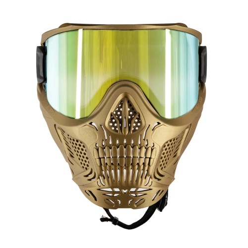 MÁSCARA HK ARMY "HSTL SKULL GOGGLE" C/ LENTE DORADA - ORO METÁLICO