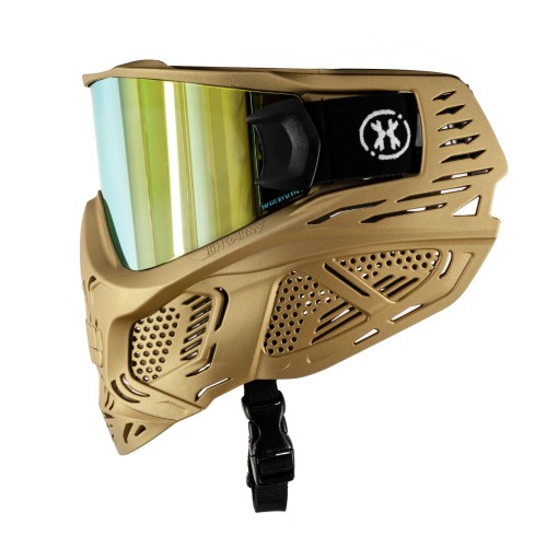MÁSCARA HK ARMY "HSTL SKULL GOGGLE" C/ LENTE DORADA - ORO METÁLICO