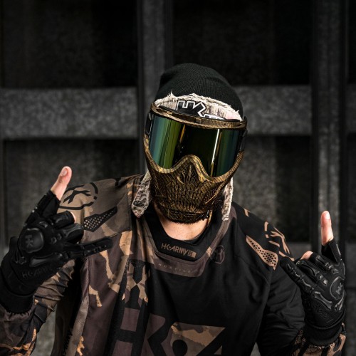 MÁSCARA HK ARMY "HSTL SKULL GOGGLE" C/ LENTE DORADA - MACHINE GOLD