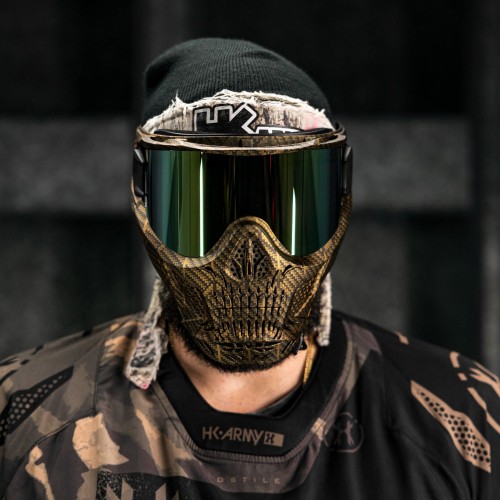 MÁSCARA HK ARMY "HSTL SKULL GOGGLE" C/ LENTE DORADA - MACHINE GOLD