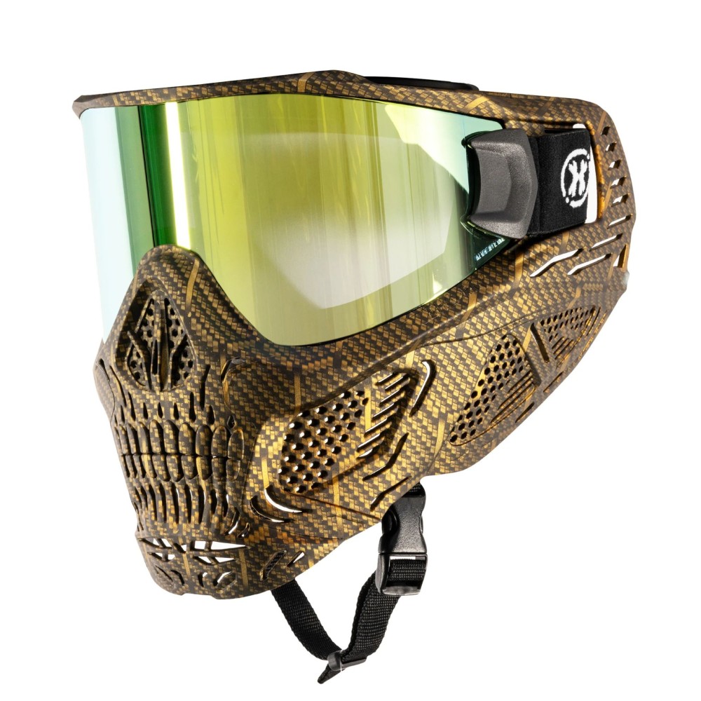MÁSCARA HK ARMY "HSTL SKULL GOGGLE" C/ LENTE DORADA - MACHINE GOLD