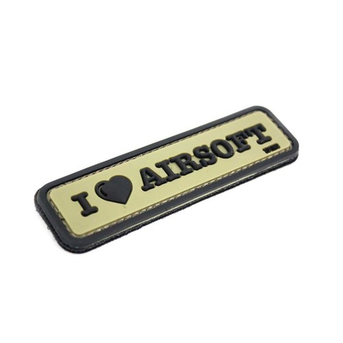 PARCHE PVC "I LOVE AIRSOFT" VERDE-NEGRO