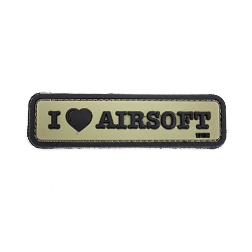 PARCHE PVC "I LOVE AIRSOFT" VERDE-NEGRO
