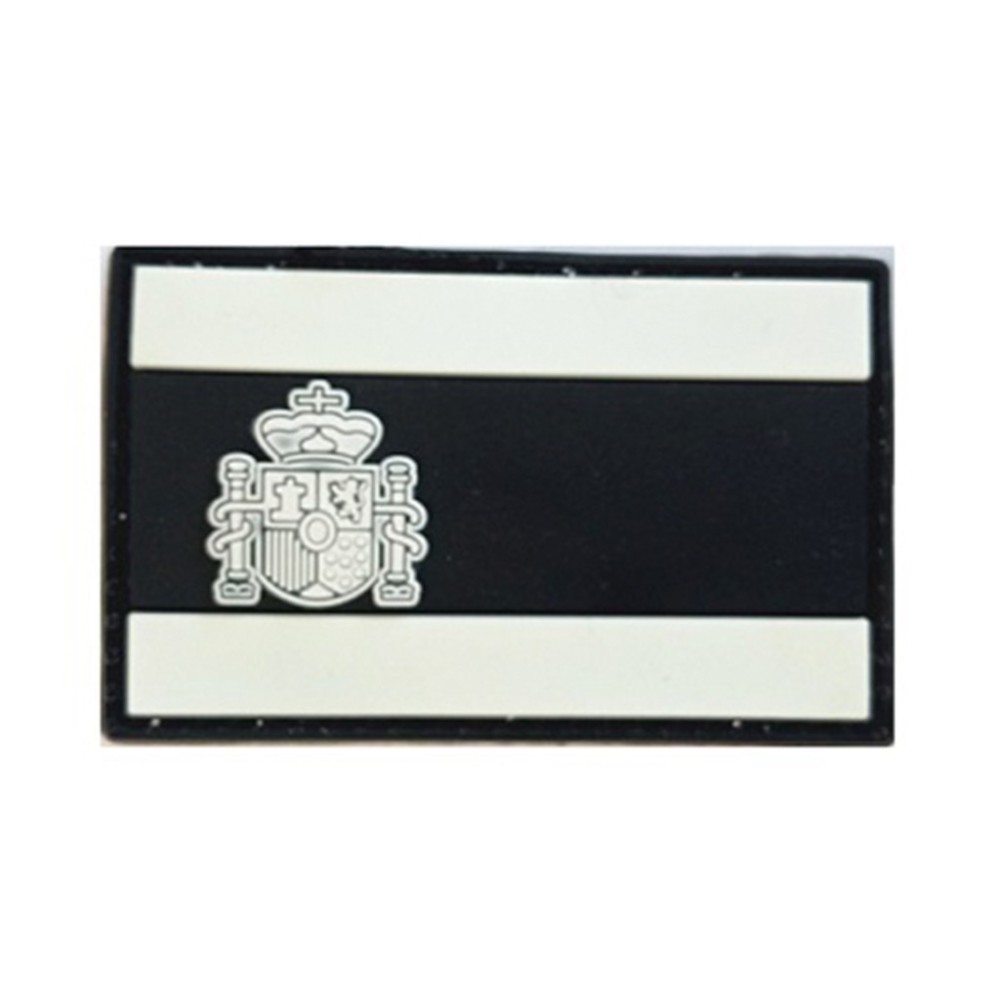 PARCHE PVC BANDERA ESPAÑOLA NEGRO-BLANCO